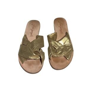Free People  Leather Slide Sandals Women’s 7.5 / EU 38 — Boho, Chic, Statement
